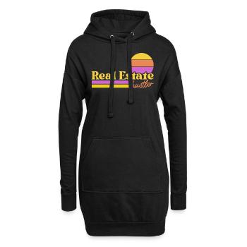Immobilien Hustler Vintage 70er 80er Jahre Retro Real - Hoodie-Kleid - Schwarz - Vorne