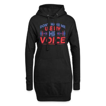 Ne me forcez pas à utiliser ma voix hr - Sweat-shirt à capuche long Femme - noir - Devant