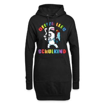 Schulkind Einschulung Hase - Hoodie-Kleid - Schwarz - Vorne