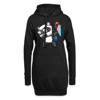 Schulkind Einschulung Panda - Hoodie-Kleid - Schwarz - Vorne