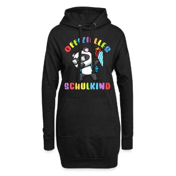 Schulkind Einschulung Panda - Hoodie-Kleid - Schwarz - Vorne
