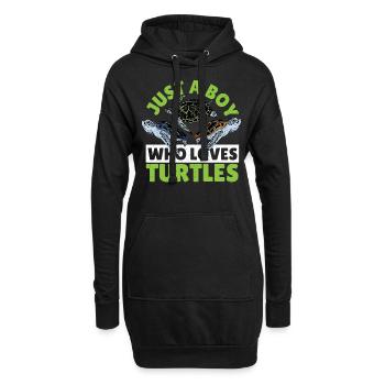 Just A Boy Who Loves Turtles Ocean Animal Sea - Hoodie-Kleid - Schwarz - Vorne