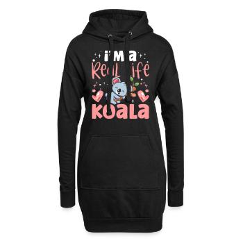 Je suis un vrai koala doux koala ours koalas animal - Sweat-shirt à capuche long Femme - noir - Devant