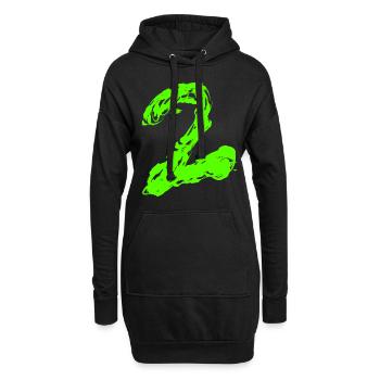 2 - Hoodie-Kleid - Schwarz - Vorne
