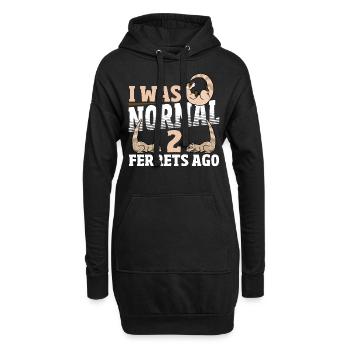 I Was Normal 2 Ferrets Ago Pet Ferret Owner - Hoodie-Kleid - Schwarz - Vorne