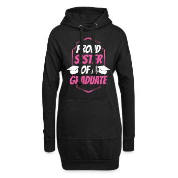 Stolze Schwester Eines Absolventen Absolvent - Hoodie-Kleid - Schwarz - Vorne