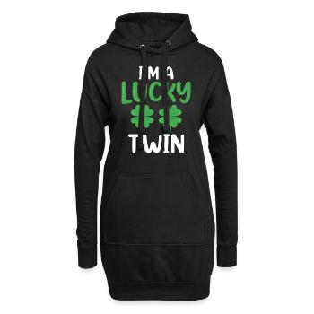 Ich Bin Ein Glücklicher Zwilling Irland Ire - Hoodie-Kleid - Schwarz - Vorne