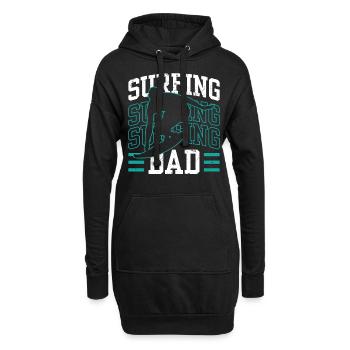 Surf Père Surf Surfboard Surfer - Sweat-shirt à capuche long Femme - noir - Devant