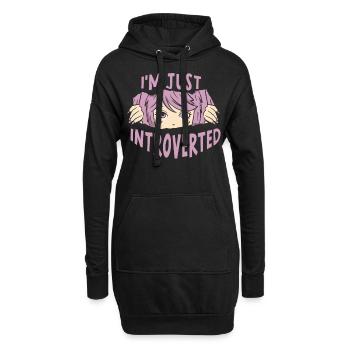 Je ne suis qu’un introverti introverti - Sweat-shirt à capuche long Femme - noir - Devant