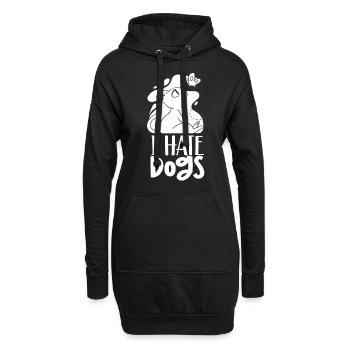 Ich Hasse Hunde Liebhaber Katze Katzen Haustier - Hoodie-Kleid - Schwarz - Vorne