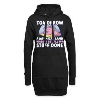 Tomorrow A Mythical Land Prokrastination Geschenk - Hoodie-Kleid - Schwarz - Vorne