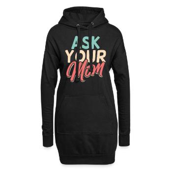 Frag Deine Mutter Papi Papa Vater Tag Vater - Hoodie-Kleid - Schwarz - Vorne