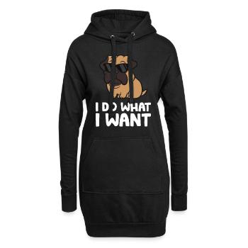 Ich mache was ich will Lustiger Mastiff Hund - Hoodie-Kleid - Schwarz - Vorne