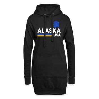 Alaska USA Hemd Alaskan Retro Vintage Home State - Hoodie-Kleid - Schwarz - Vorne