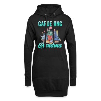 Gartenarbeit Oma Gärtnerin Garten Großmutter - Hoodie-Kleid - Schwarz - Vorne