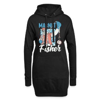 Magnet Pêcheur Aimant Pêche magnétique - Sweat-shirt à capuche long Femme - noir - Devant