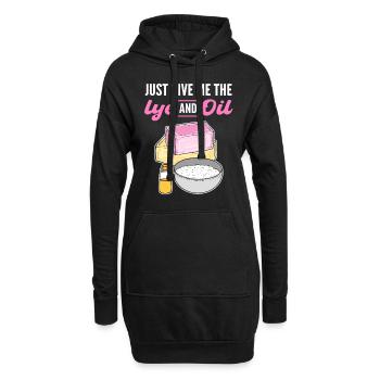 Just Give Me The Lye & Oil Soap Making Soap - Hoodie-Kleid - Schwarz - Vorne