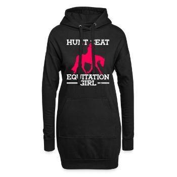 Hunt Equitation Girl - Hunt Français - Sweat-shirt à capuche long Femme - noir - Devant