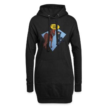 Siège de selle équitation anglaise cavalier cheval sport équestre - Sweat-shirt à capuche long Femme - noir - Devant