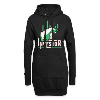 Anleger Anlegen Finanzier Investor Investieren - Hoodie-Kleid - Schwarz - Vorne