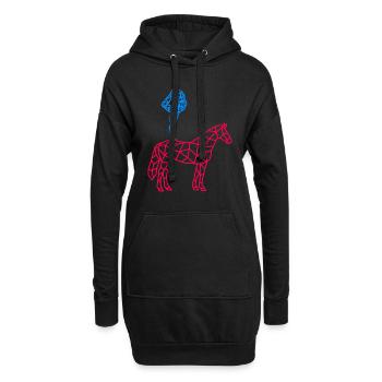 voltige cavalier sauteur - Sweat-shirt à capuche long Femme - noir - Devant