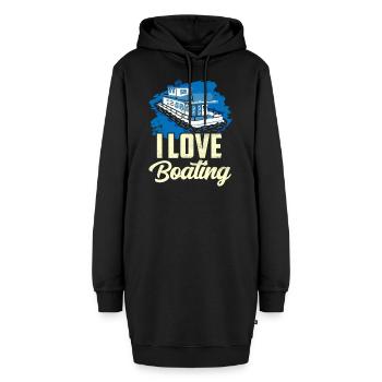 J’adore la navigation de plaisance voilier voilier yacht - Sweat-shirt à capuche long Femme - noir - Devant