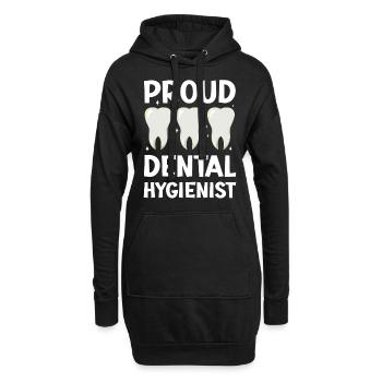 Fier hygiéniste dentaire Dentiste Hygiène dentaire - Sweat-shirt à capuche long Femme - noir - Devant
