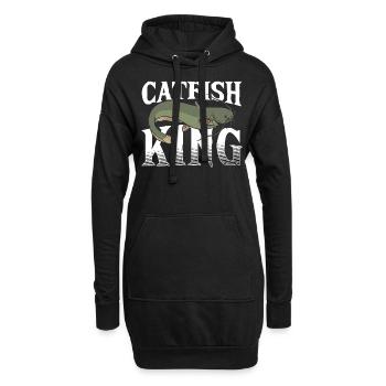 Poisson-chat Roi Poisson-chat Pêche Pêche au poisson Chasse au poisson - Sweat-shirt à capuche long Femme - noir - Devant