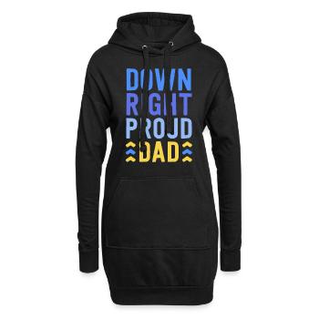 Down Right Proud Dad T21 Bewusstsein Down-Syndrom - Hoodie-Kleid - Schwarz - Vorne