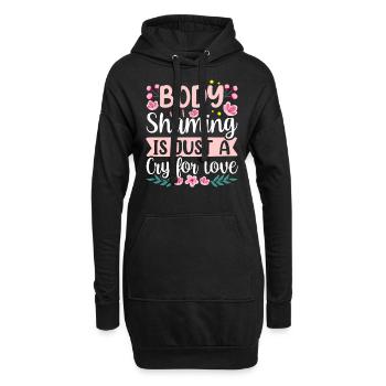 La honte corporelle n’est qu’un cri d’amour - Sweat-shirt à capuche long Femme - noir - Devant