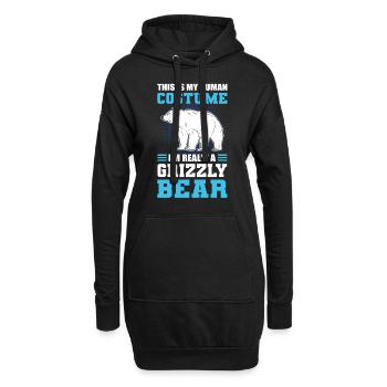 This Is My Human Costume I'm Really A Grizzly - Hoodie-Kleid - Schwarz - Vorne
