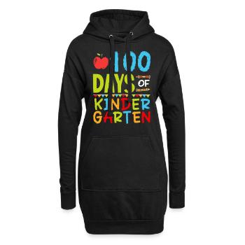 100 Tage Kindergarten Lustig Team Sprüche Süß - Hoodie-Kleid - Schwarz - Vorne