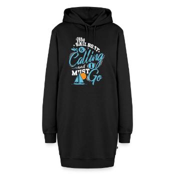 Mon voilier m’appelle Je dois y aller Voile - Sweat-shirt à capuche long Femme - noir - Devant