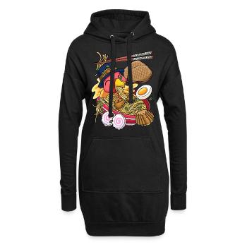 Kawaii Dinde Thanksgiving Ramen - Sweat-shirt à capuche long Femme - noir - Devant