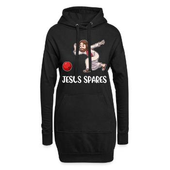 Jésus épargne le bowling Jésus Cadeau - Sweat-shirt à capuche long Femme - noir - Devant
