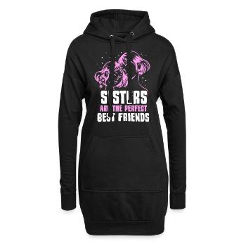 Schwestern Sind Die Perfekten Besten Freundinnen - Hoodie-Kleid - Schwarz - Vorne