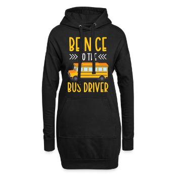 Soyez gentil avec le chauffeur de bus bus coach - Sweat-shirt à capuche long Femme - noir - Devant