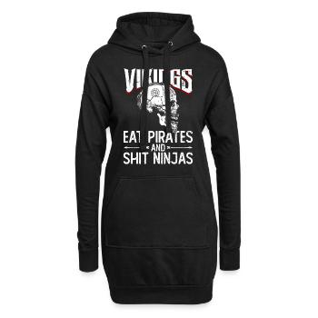 Nordische Mythologie Wikinger Nordisch Gott Lustig - Hoodie-Kleid - Schwarz - Vorne