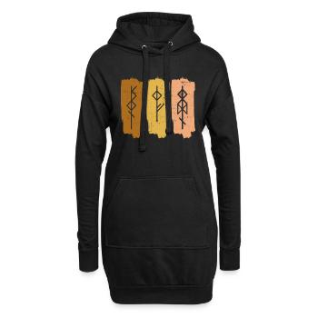 Odin Symbol Nordische Mythologie Wikinger Walhalla - Hoodie-Kleid - Schwarz - Vorne
