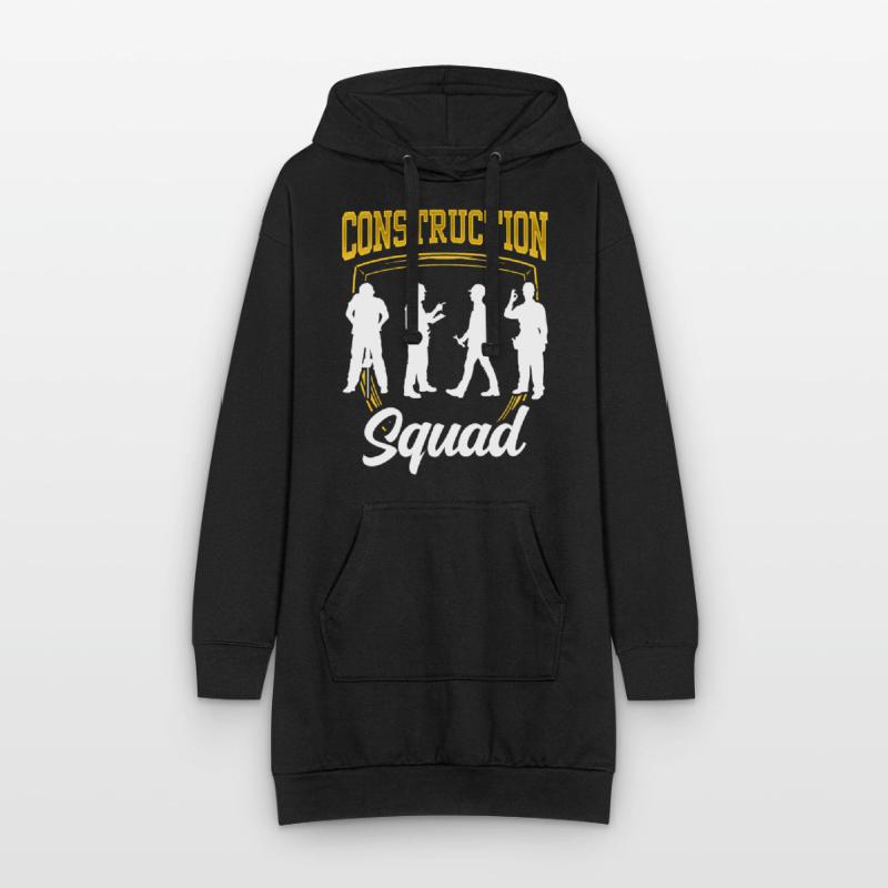Équipe de construction Travail d’équipe Chantier de construction Ouvrier de construction Équipe de construction Sweat-shirt à capuche long Femme