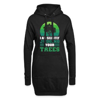 Arboriculteur bûcheron forestier forestier tronçonneuse Nat - Sweat-shirt à capuche long Femme - noir - Devant