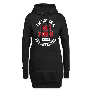 Pas de mauvaise humeur je suis juste un introverti - Sweat-shirt à capuche long Femme - noir - Devant