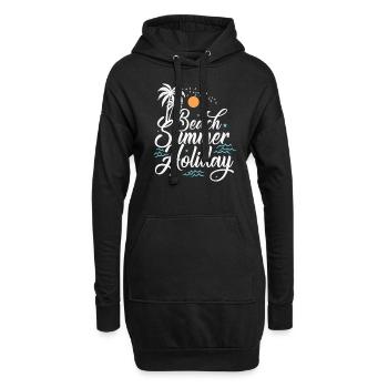Beach Summer Holiday Urlaub Freizeit Ferien - Hoodie-Kleid - Schwarz - Vorne