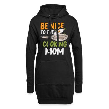 Soyez gentil avec la maman cuisinière cuisine maman cuisinière - Sweat-shirt à capuche long Femme - noir - Devant