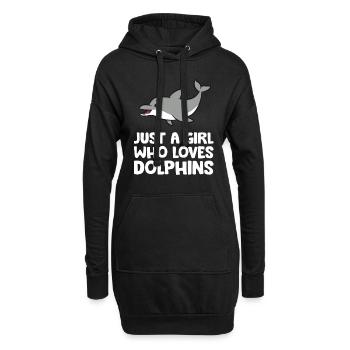 Juste une fille qui aime les dauphins Drôles de grands dauphins - Sweat-shirt à capuche long Femme - noir - Devant