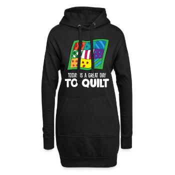 Aujourd’hui est un grand jour pour la courtepointe - Sweat-shirt à capuche long Femme - noir - Devant
