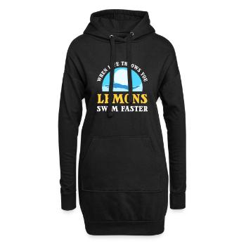 When Life Throws You Lemons, Swim Faster Swimming - Hoodie-Kleid - Schwarz - Vorne