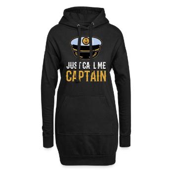Appelez-moi simplement capitaine bateau bateau bateau - Sweat-shirt à capuche long Femme - noir - Devant