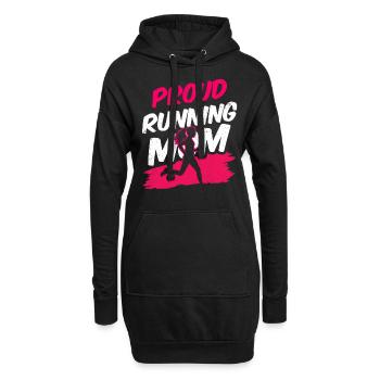 Fière coureuse Maman Jogging Mère Running - Sweat-shirt à capuche long Femme - noir - Devant