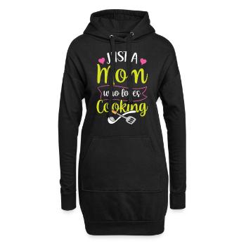 Nur Eine Mutter Die Gerne Kocht Koch Mama Kochen - Hoodie-Kleid - Schwarz - Vorne